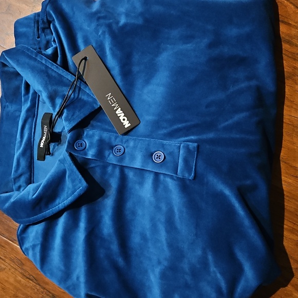 Relaxed Velvety Velour Polo Long Sleeve Shirt - Picture 5 of 6